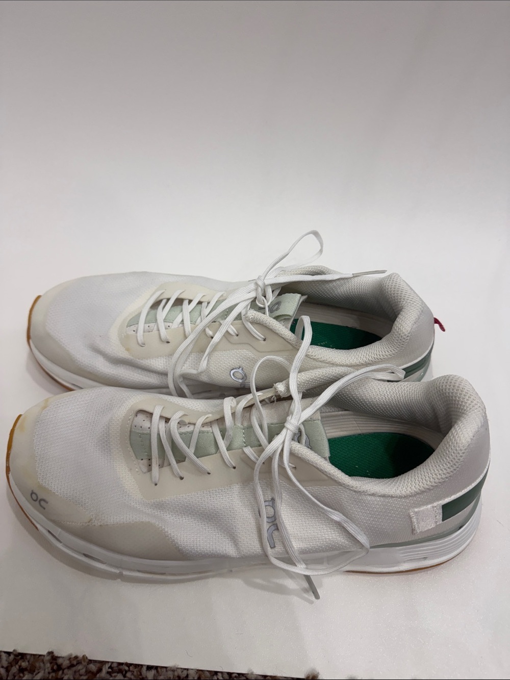 On Cloudnova Form Men’s white green Cloudtec sneakers size 10